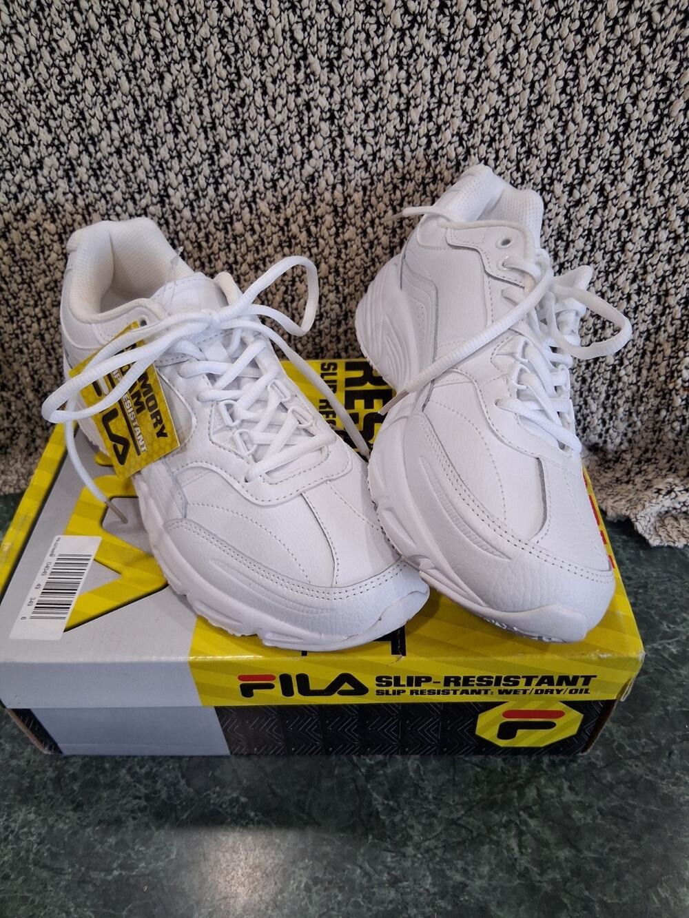 Fila Women's Memory Workshift Slip Resistant Regular Work Shoes White Size M 10